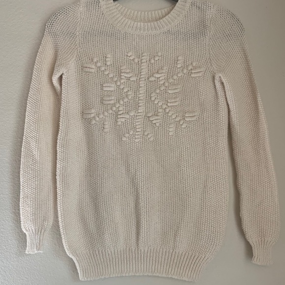 ⭐️ LC Lauren Conrad Snowflake Knit Sweater Small - Picture 2 of 5